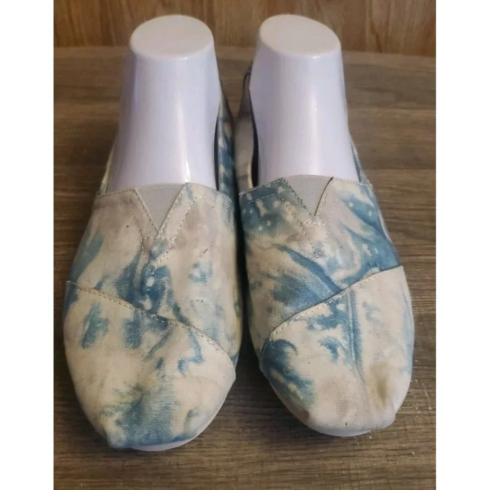 Toms Alpargata Plant Dyed Canvas Shoes Womens Size 9.5 Blue‎ Gray